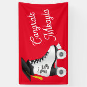 Roller Skate Graduation Party Skaten Rink Red Banner (Vertikal)