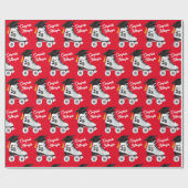 Roller Skate Graduation Party Skaten Rink Red Geschenkpapier (Flach)