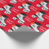 Roller Skate Graduation Party Skaten Rink Red Geschenkpapier (Ecke)