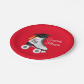 Roller Skate Graduation Party Skaten Rink Red Pappteller (Schrägansicht)