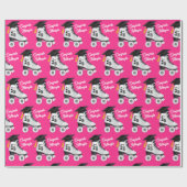 Roller Skate Graduation Party Skaten rosa Rosa Geschenkpapier (Flach)
