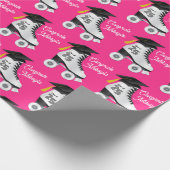 Roller Skate Graduation Party Skaten rosa Rosa Geschenkpapier (Ecke)