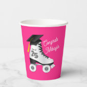 Roller Skate Graduation Party Skaten rosa Rosa Pappbecher (Rückseite)