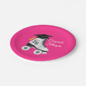 Roller Skate Graduation Party Skaten rosa Rosa Pappteller (Schrägansicht)