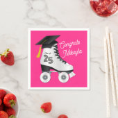 Roller Skate Graduation Party Skaten rosa Rosa Serviette (Beispiel)