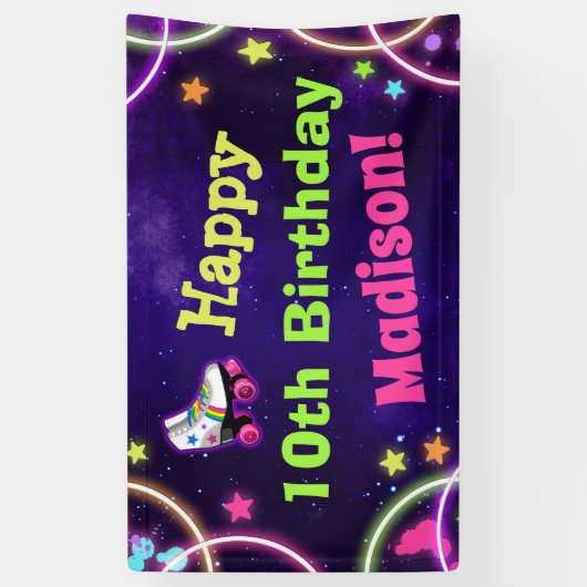 Roller Skate Happy Birthday Banner (Vertikal)