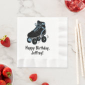 Roller Skate Happy Birthday Name individuell anpas Serviette (Beispiel)