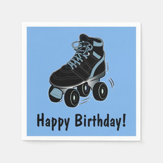 Roller Skate Happy Birthday Serviette (Vorderseite)