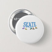 Roller-Skate Inline-Skaten-Rollerblading-Geschenk Button (Vorne & Hinten)