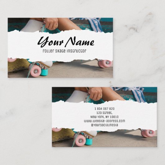 Roller Skate Instructor Visitenkarte (Vorne/Hinten)