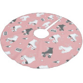 Roller Skate Kassettenmuster. Polyester Weihnachtsbaumdecke (Schrägansicht)
