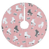 Roller Skate Kassettenmuster. Polyester Weihnachtsbaumdecke (Vorderseite)