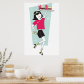 Roller Skate Kellnerin Poster (Küche)
