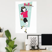 Roller Skate Kellnerin Poster (Heimbüro)