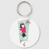 Roller Skate Kellnerin Schlüsselanhänger (Vorderseite)