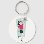 Roller Skate Kellnerin Schlüsselanhänger (Rückseite)