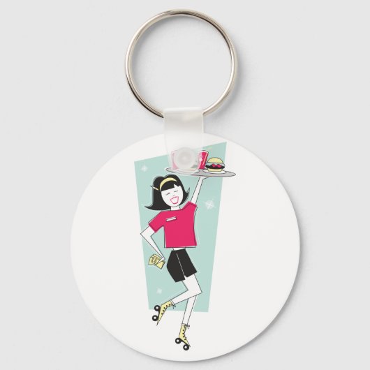Roller Skate Kellnerin Schlüsselanhänger (Rückseite)