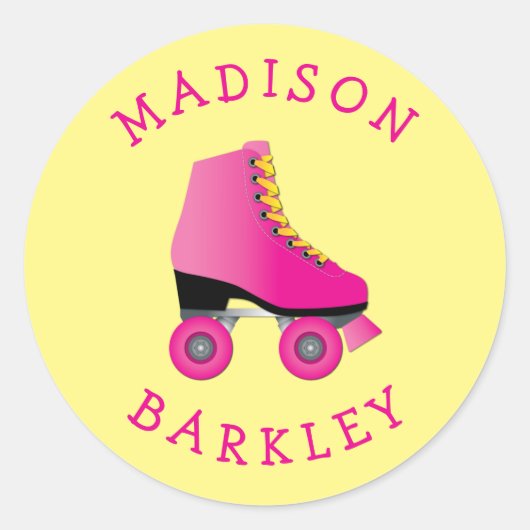 Roller-Skate Kid Niedlich Skaten-Siegel-Sticker Runder Aufkleber (Vorderseite)