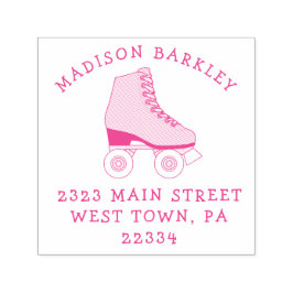 Roller Skate Kid Skaten Rücksendeadresse Briefmark Permastempel