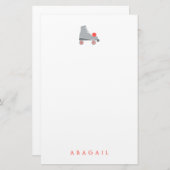 Roller Skate - Korallen Briefpapier (Vorne/Hinten)