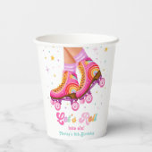 Roller Skate Let's Roll Skating Girl Birthday Pappbecher (Rückseite)