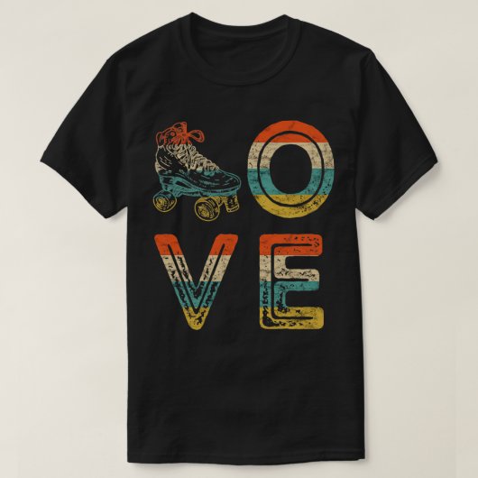 Roller Skate Liebe Roller Skaten 70er 80er Roller T-Shirt (Design vorne)
