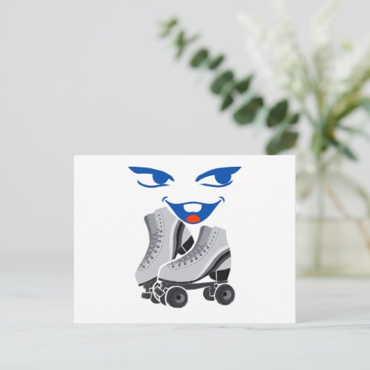 Roller Skate macht Spaß Postkarte (Stehend Vorderseite)