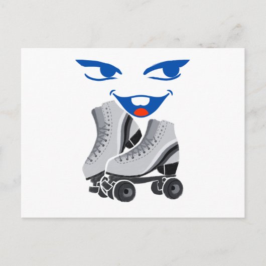 Roller Skate macht Spaß Postkarte (Vorderseite)