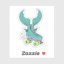 Roller-Skate-Mermaid-Aufkleber Aufkleber
