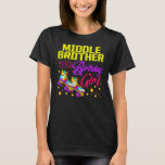 Roller Skate Middle Brother of the Birthday Girl T-Shirt<br><div class="desc">Roller Skate Mittlerer Bruder des Geburtstagskindertages.</div>