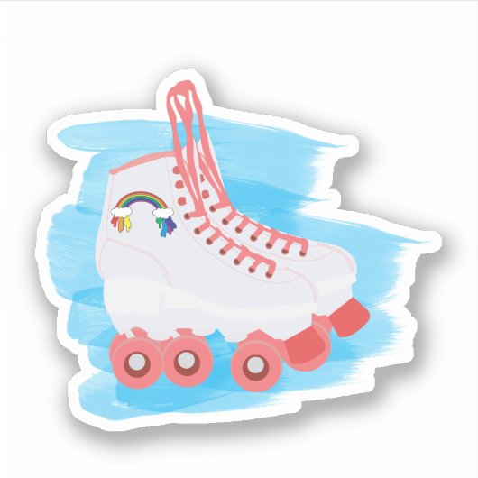Roller-Skate mit Wasserfarbenspulenverschluss Aufkleber (Vorderseite)
