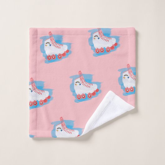 Roller-Skate mit Wasserfarbenspulenverschluss Badhandtuch Set (Waschlappen)