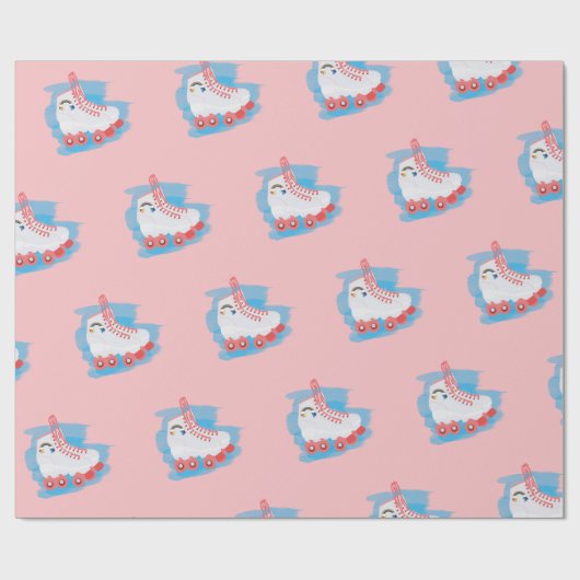 Roller-Skate mit Wasserfarbenspulenverschluss Geschenkpapier (Flach)