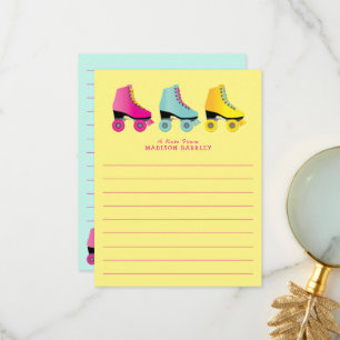 Roller-Skate Niedliche Kid's Flat Stationary Cards Dankeskarte