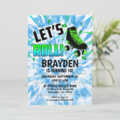 Roller Skate Party Einladung Boy Gefärbte Krawatte (Stehend Vorderseite)