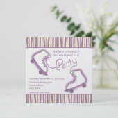 Roller Skate Party Geburtstag Einladung (Stehend Vorderseite)