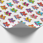 Roller Skate Party Kids Geschenkpapier (Ecke)