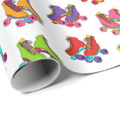 Roller Skate Party Kids Geschenkpapier (Rolleneckpunkt)