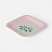 Roller Skate Pink Ombre Pappteller (Gewinkelt)