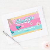 Roller Skate Rainbow Birthday Gefallen-Kästchen Rechteckiger Aufkleber (Umschlag)