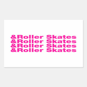 & Roller-Skate Rechteckiger Aufkleber