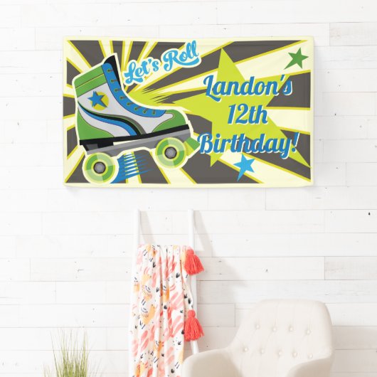 Roller Skate Retro Derby Party Banner (Insitu)