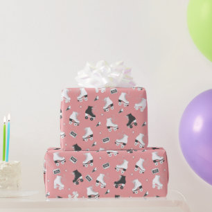 Roller Skate Retro Muster Geschenkpapier