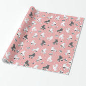 Roller Skate Retro Muster Geschenkpapier (Ungerollt)