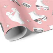Roller Skate Retro Muster Geschenkpapier (Rolleneckpunkt)