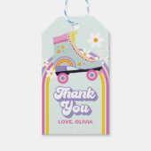 Roller Skate Retro Rainbow Birthday Geschenkanhänger (Vorderseite)