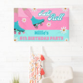 Roller Skate Retro Rainbow Birthday Party Banner (Insitu)