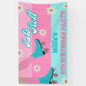 Roller Skate Retro Rainbow Birthday Party Banner (Vertikal)