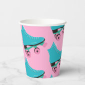 Roller Skate Retro Rainbow Birthday Party Pappbecher (Rückseite)