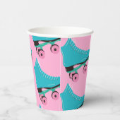 Roller Skate Retro Rainbow Birthday Party Pappbecher (Rechts)